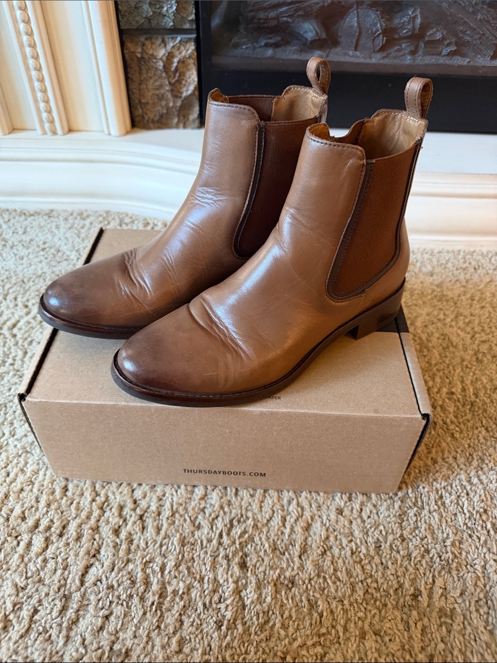 Thursday Boot Company Women's Tan Chelsea Ankle Boots